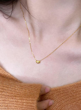 黄金色小金豆项链百搭锁骨链