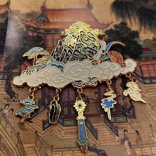 黄山风景文创吊坠金属冰箱贴乔迁装饰三山五岳旅游打卡纪念品礼物