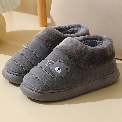 冬季特大码情侣棉拖鞋防滑加厚底