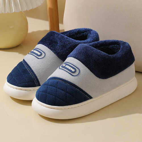 冬季特大码情侣棉拖鞋保暖加厚底