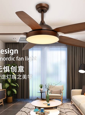北欧吊扇灯客厅吊灯一体两用电灯110V电风扇灯扇厨房电扇灯餐厅有