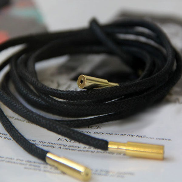 AJFu未来编织适用金属头鞋带 黑色上腊金属头鞋带 皮鞋鞋带