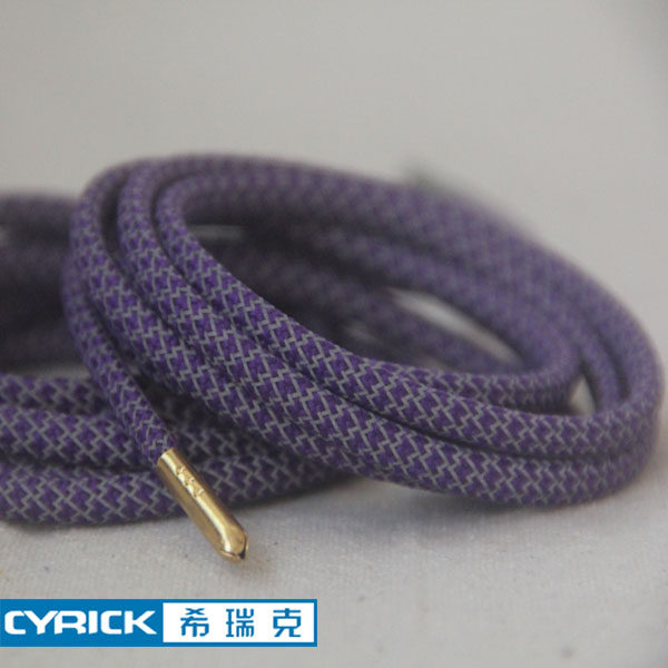 紫色3M反光鞋带AJ12 AJ13AJ11适用紫金配色金属头鞋带圆形反光