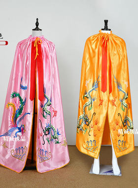 皇帝龙袍披风双凤莲花刺绣