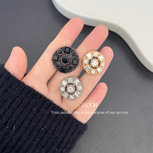 西装 高档轻奢小香风金属钻纽扣镂空女毛衣开衫 皮草外套扣子 Jay