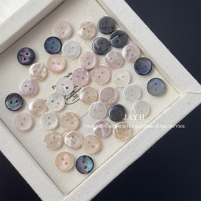 珠光两眼树脂雪纺衬衫开衫小扣子