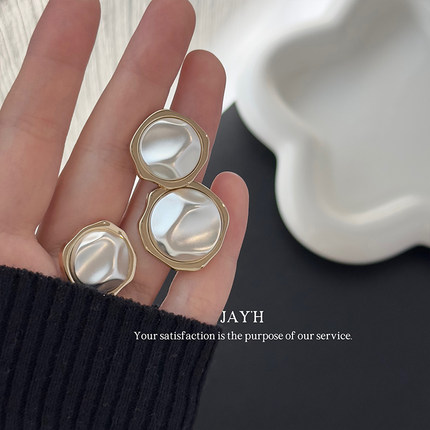 Jay'H 轻奢高档小香风纽扣皮草呢大衣西服毛衣女外套金属装饰扣子