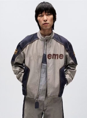 大卫25ss Vanson Leathers Cordura Jacket 宽松牛仔机车夹克外套