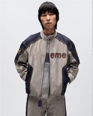 大卫25ss Vanson Leathers Cordura Jacket 宽松牛仔机车夹克外套