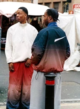 大卫の联名 WEEK10 RIPSTOP PULLOVER渐变半拉链套头夹克男女套装