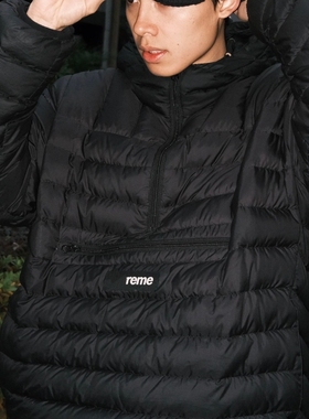 DavidのMicro Down Half Zip半拉链纯色轻薄羽绒服不钻绒男女同款