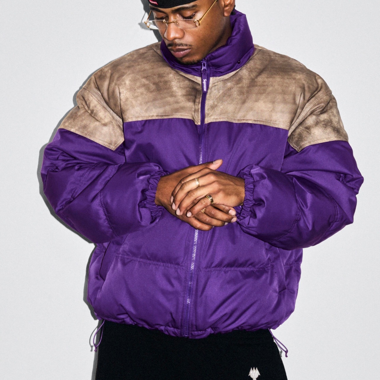 DavidのFW25 Leather Yoke Puffer Jacket 美式休闲羽绒外套