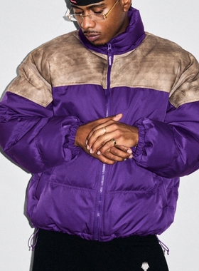 DavidのFW25 Leather Yoke Puffer Jacket 美式休闲羽绒外套