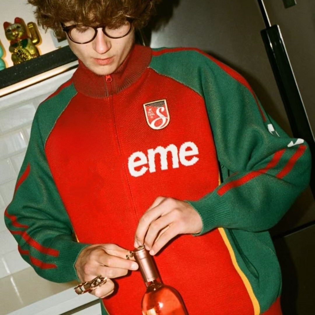 Davidの联名茵宝 Zip Up Sweater拼色针织毛衣外套短裤男女同款,男装,夹克,淘宝优惠券,粉丝福利购,淘宝优惠卷