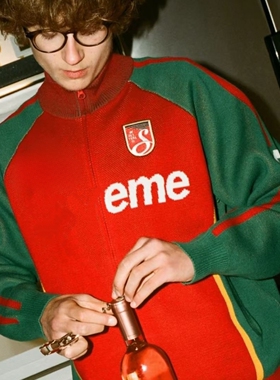 Davidの新款Zip Up Sweater拼色针织刺绣毛衣外套短裤男女同款