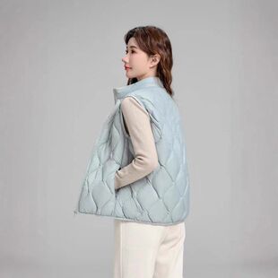 2024秋冬新款羽绒服女马甲背心短款内穿轻薄立领休闲百搭外套无袖