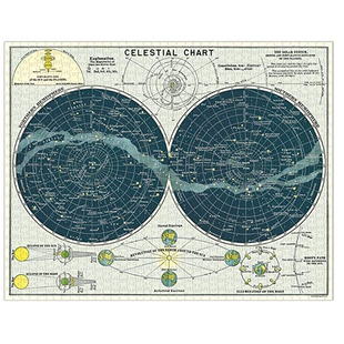 现货 美国Cavallini拼图1000片 天体图鉴 celestial 复古装饰画