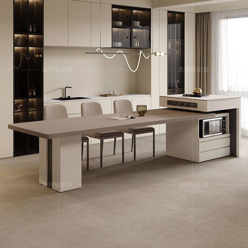 岛台餐桌一体家用岩板可伸缩导台柜微波炉厨房意式极简中岛台组合,住宅家具,岛台,淘宝优惠券,粉丝福利购,淘宝优惠卷