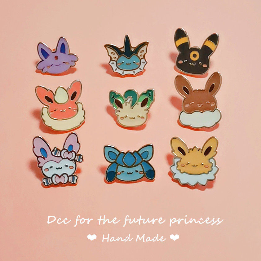 独家原创宠物小精灵胸针 q版伊布家族徽章金属可爱卡通动漫配饰品