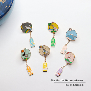 【福利清仓】日系和风御守风铃胸针良缘幸福开运钱来情侣徽章链条