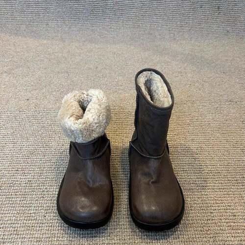 rubywu【小土豆】厚底圆头雪地靴加绒加厚短靴女真皮真毛保暖皮靴