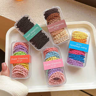 中小号盒装儿童皮筋耐用藕节头绳不伤发奶油发绳豆豆扎小辫头绳