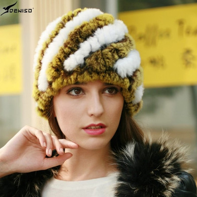 手工编织加厚獭兔毛保暖帽