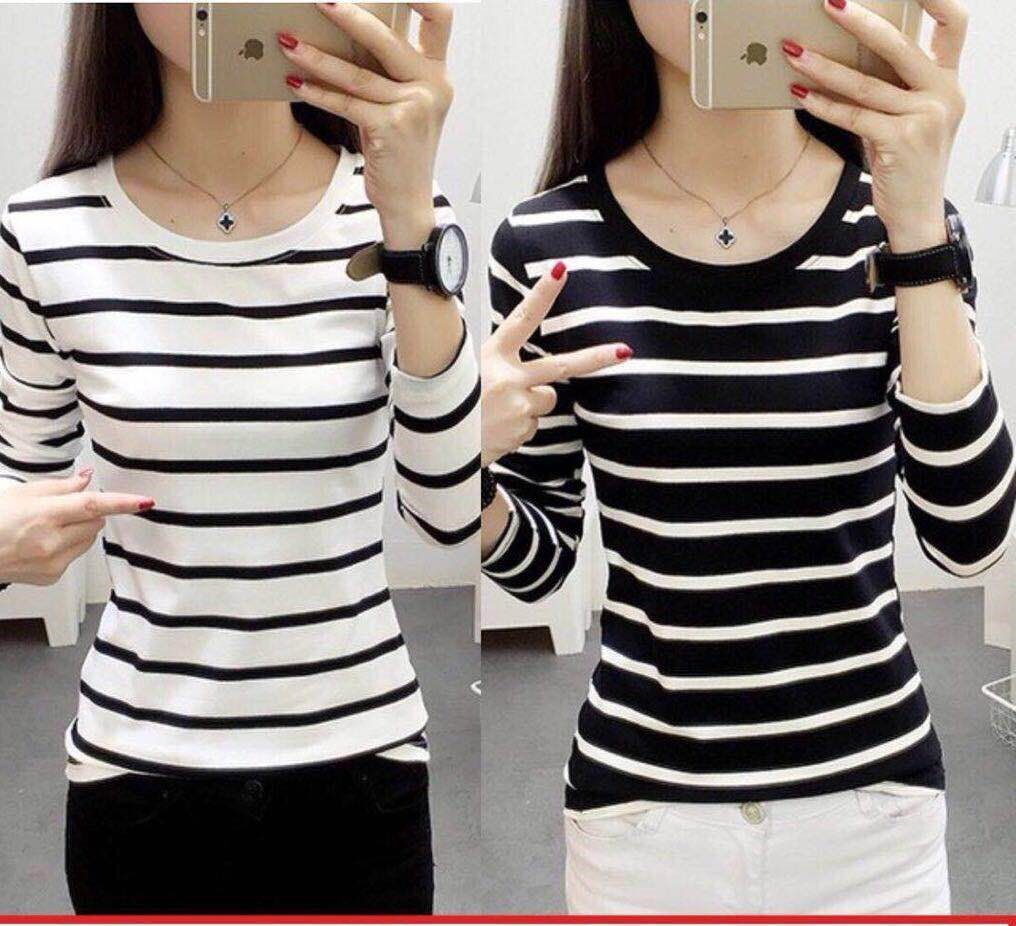 秋装上衣圆领条纹长袖t恤女紧身5-10块衣服内搭打底衫春秋9在类目 女装/女士精品, T恤中 - 来自Buy2taobao.com提供专业的淘宝代购服务