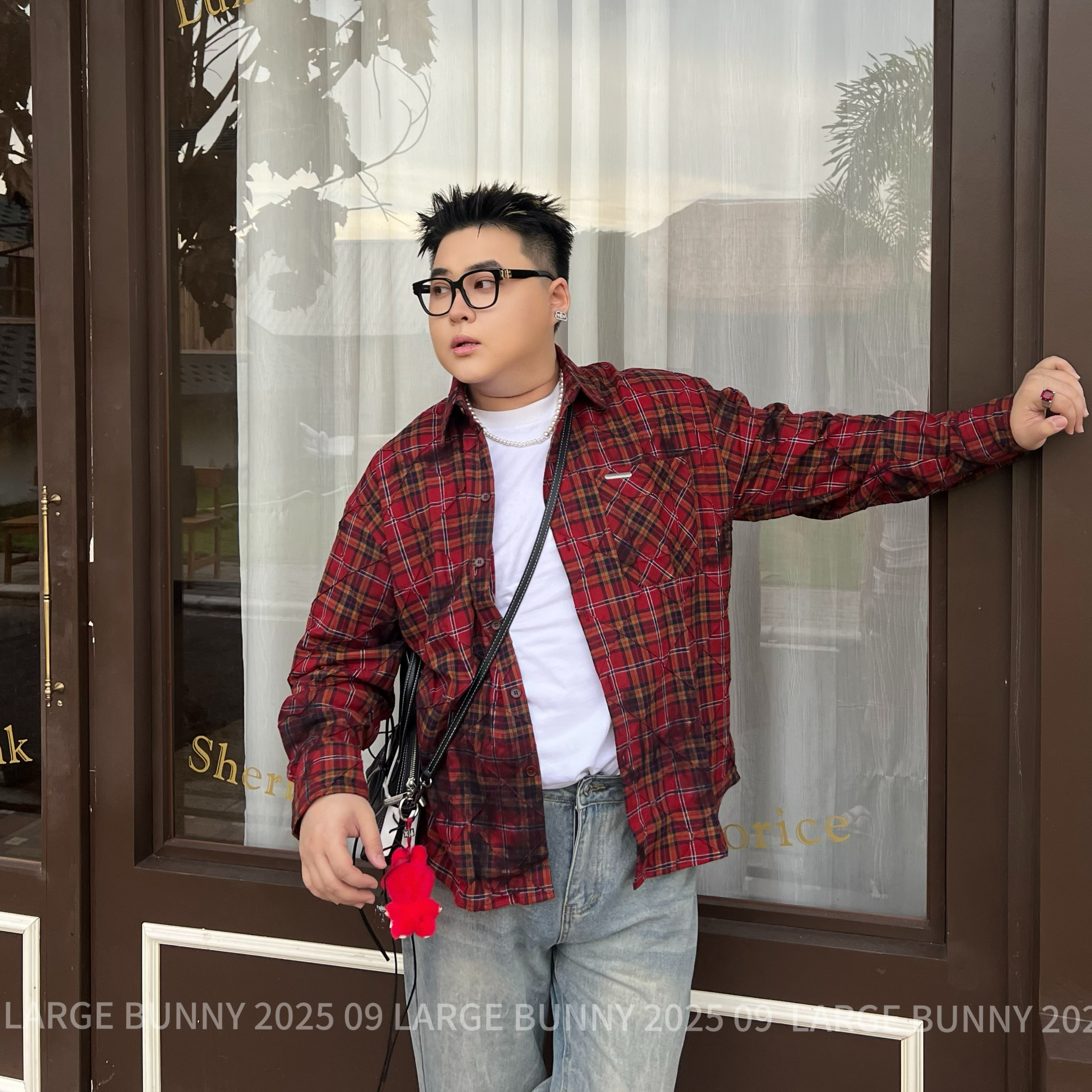 阿胖胖 大码复古红格子衬衫男宽松休闲百搭长袖衬衣潮流上衣,男装,衬衫,淘宝优惠券,粉丝福利购,淘宝优惠卷