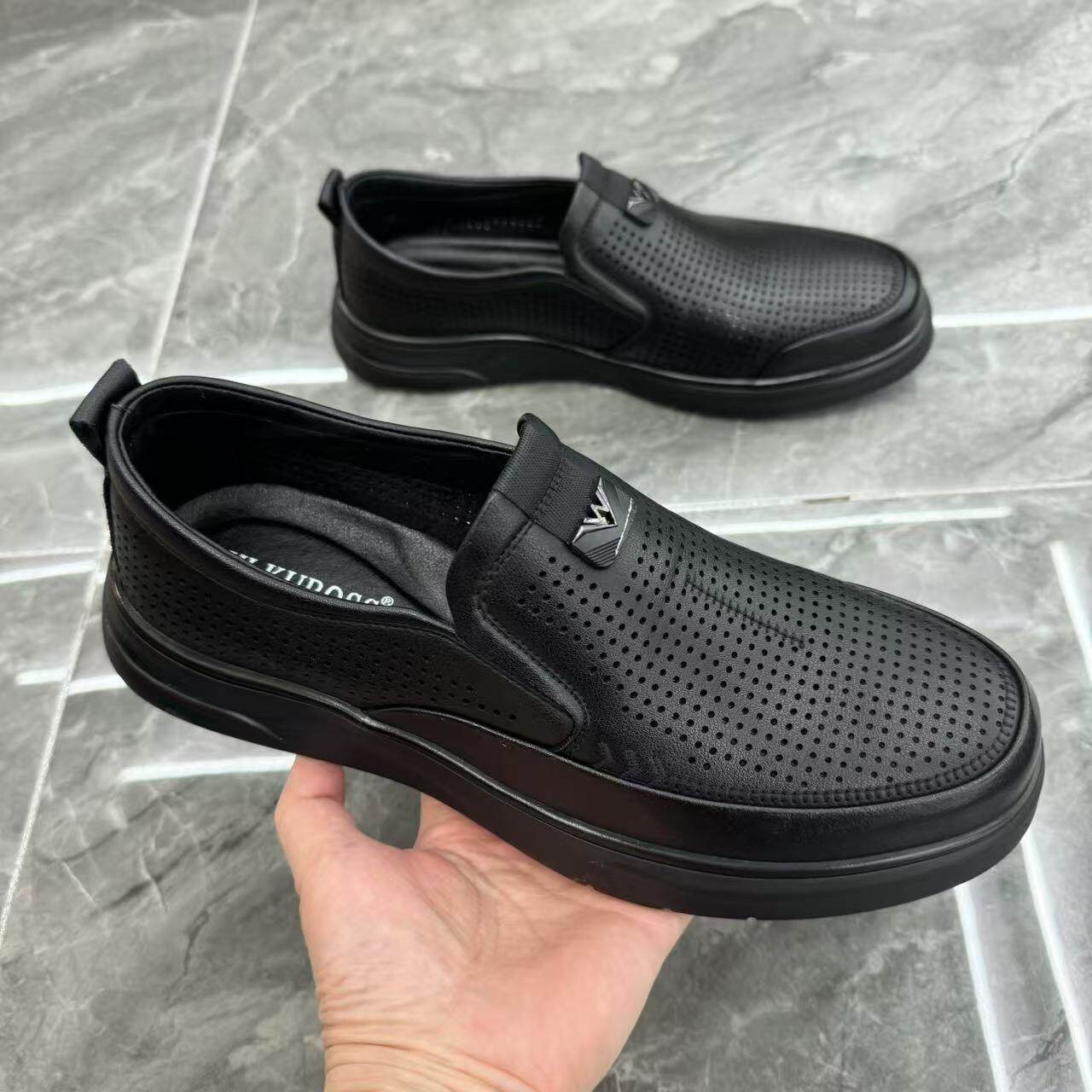 2025新款男鞋凉鞋洞洞皮鞋软底软面透气镂空舒适鞋商务休闲爸爸鞋 - 索森鞋类旗舰店出品