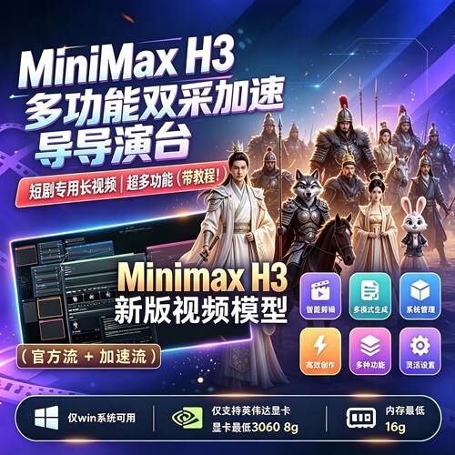 ComfyUI 新智能导演台 AI视频 MinimaxH3 H3双采 H3提示词 漫剧