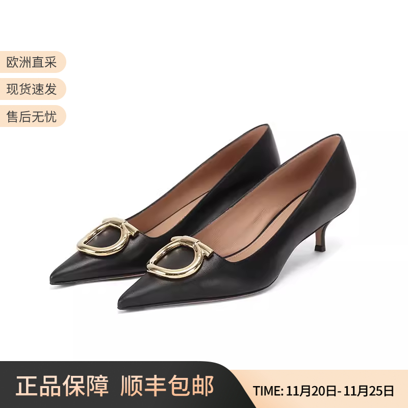 菲拉格慕高跟鞋皮鞋单鞋