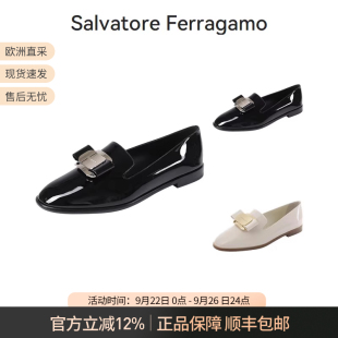 莫卡辛鞋 饰Vara铭牌乐福鞋 平底鞋 单鞋 菲拉格慕 皮鞋 女士蝴蝶结装