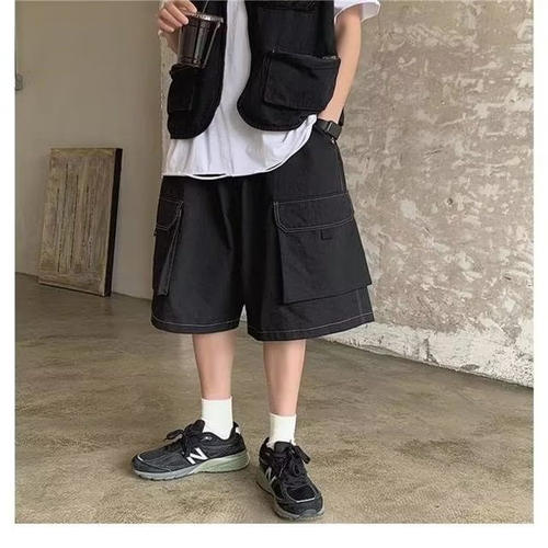 日系复古工装短裤男夏季潮牌ins