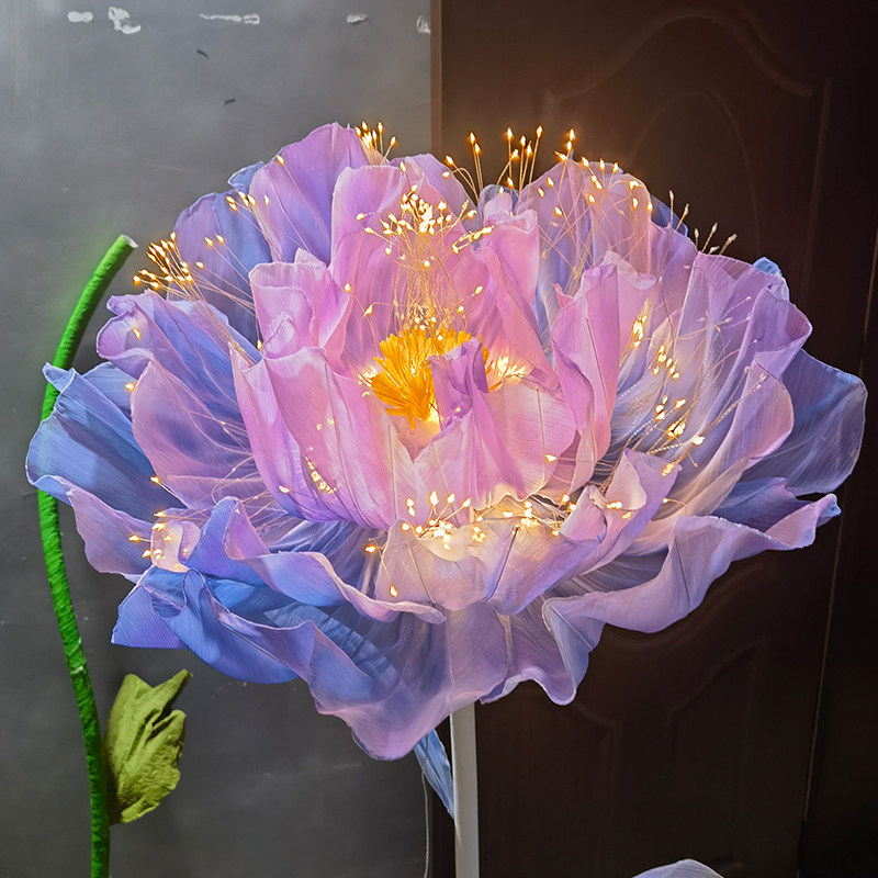 满天星虞美人牡丹电动开合花会开花的落地灯场景氛围布置装饰道具
