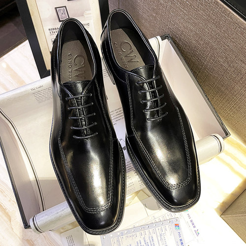 卡诺威士牛津鞋男真皮英伦厚底