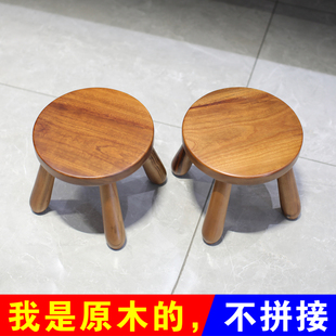 香樟木网红创意圆凳子 实木小凳子家用矮凳 小板凳门口换鞋凳儿童