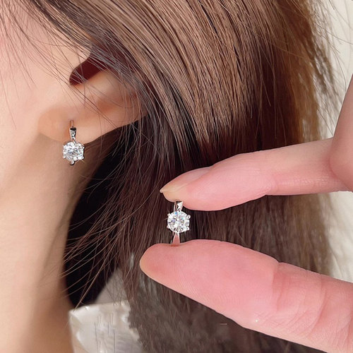 小巧简约锆石耳扣女耳钉