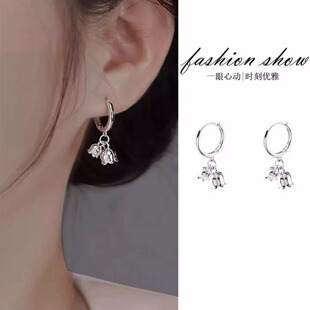 s925银针铃兰花耳环女轻奢小众设计感耳扣森系高级感气质花朵耳坠