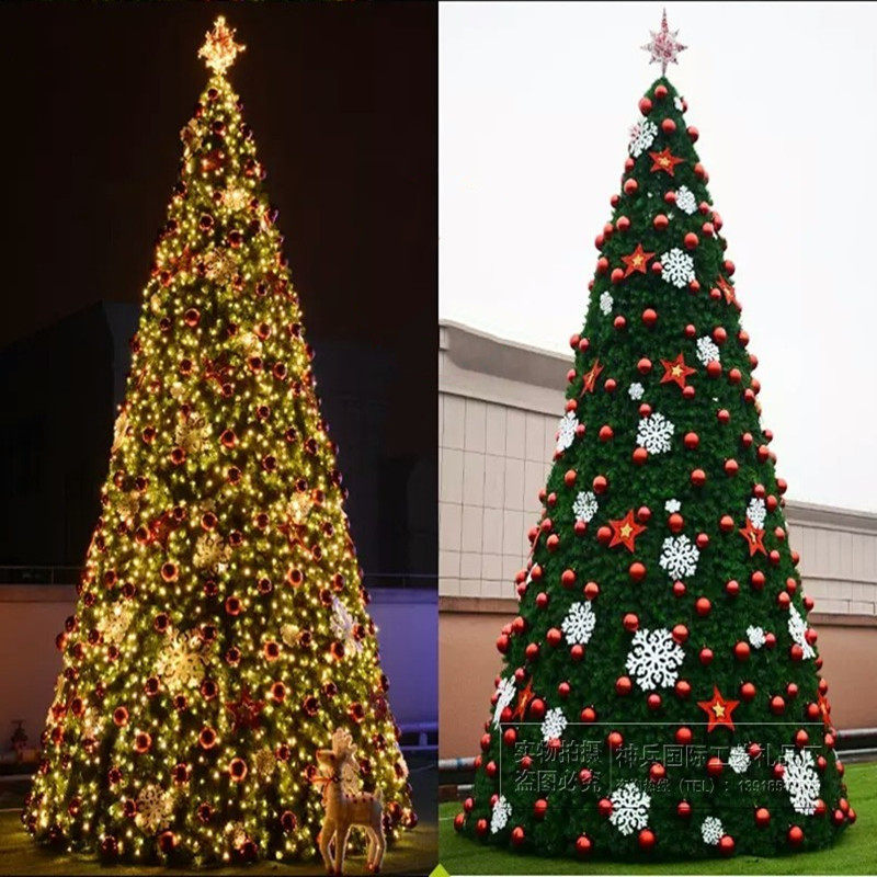 大型圣诞树加密3-4-5-6-7-8-9-10米圣诞节户外发光装饰树套餐12米