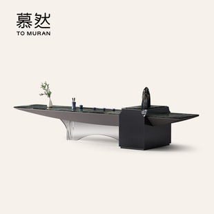 Muran慕然茶桌椅奢石大别墅4.5米现代轻奢茶台A158