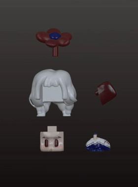 酱酱小红花人偶分体可拆件 模型OBJ/STL 素材文件