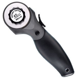 可得优割布刀圆头圆刀裁布刀手动滚刀切布刀手握式小号美工刀布料切割刀手推皮料滚轮刀手工刀小型手账裁纸刀