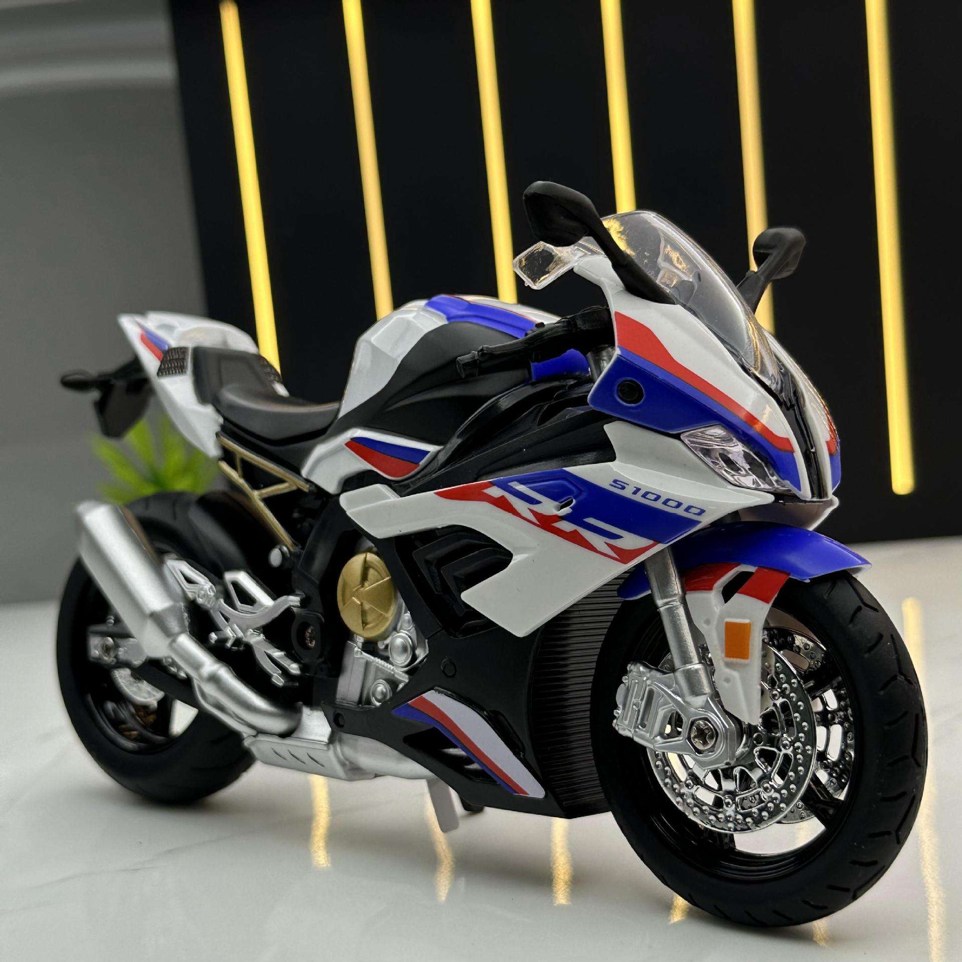 合金摩托车1比12S1000RR机车模型发声灯光玩具车模型摆件