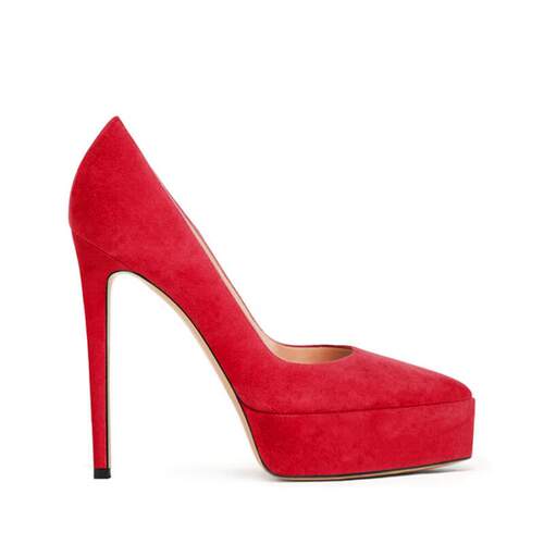 欧美水台时装单鞋尖头优雅绒面细跟女鞋走秀high heel pumps 14cm