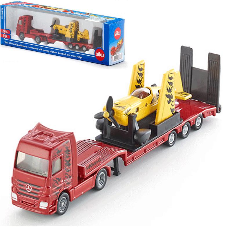 德国仕高卡车+飞机4080运输车合金汽车模装载机模型车