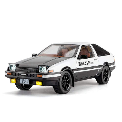 新款 （泡沫盒装仿真1比18黑盖白AE86合金汽车模型潮玩摆件玩具发