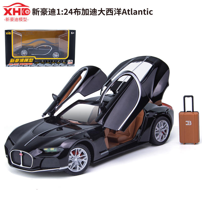 新款 新豪迪1:24布加DI大西洋合金声光避震转向仿真汽车模型