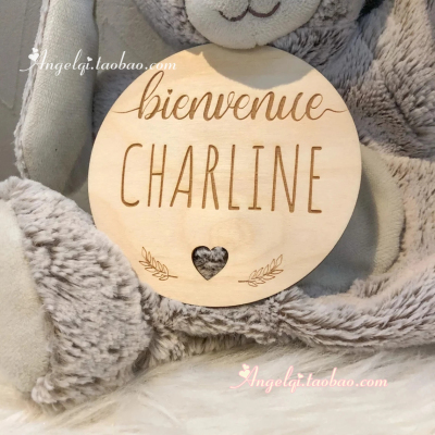 Welcome Baby Card 定制婴儿出生拍照木牌Personalized name card