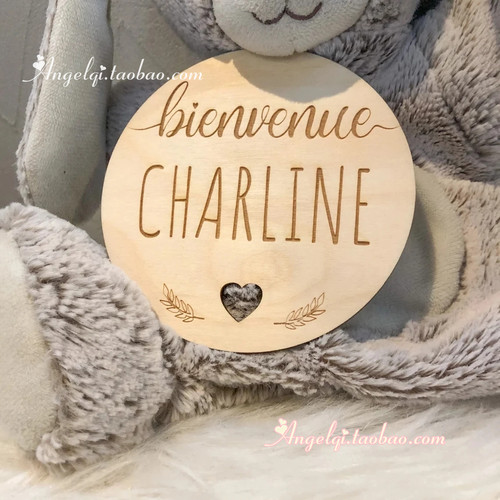 Welcome Baby Card 定制婴儿出生拍照木牌Personalized name card